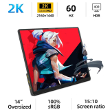 Moniteur Mobile : ZSUS 2160×1440 14″ (2K) / 60HZ / 350cd/m / HDR10 / HDMI / USB-C